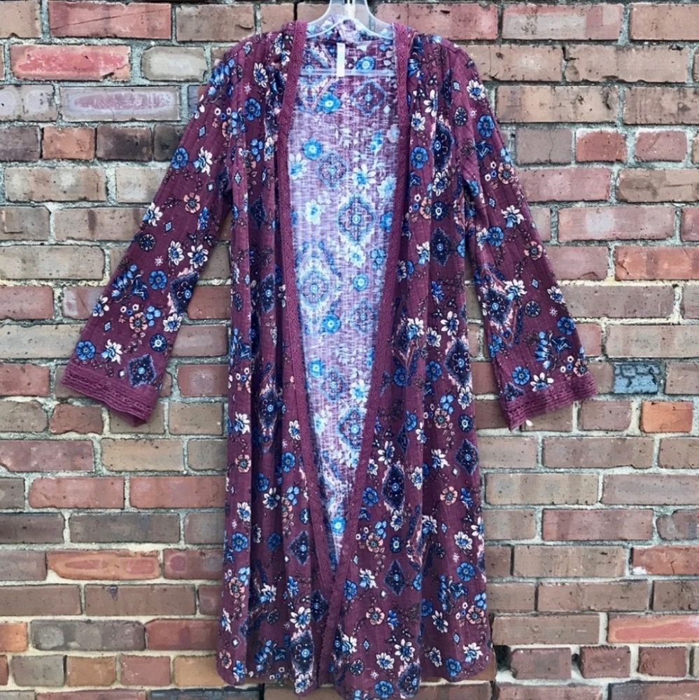 Boho Floral Duster Kimono by Xhilaration Size XS
